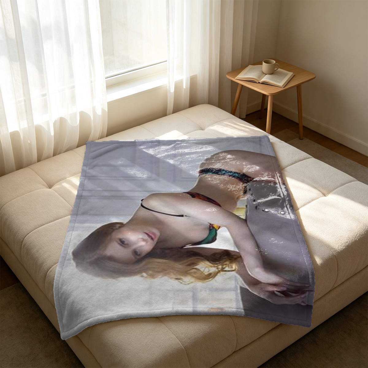 Mirei Kurosawa Nude Covering Breasts in Bedroom - Blanket