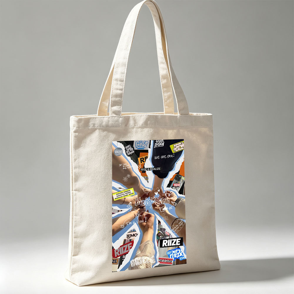 RIIZE Members Unite in a Vibrant Collage of Hands and Fans, Celebrating Unity and Memories - Canvas tote bags