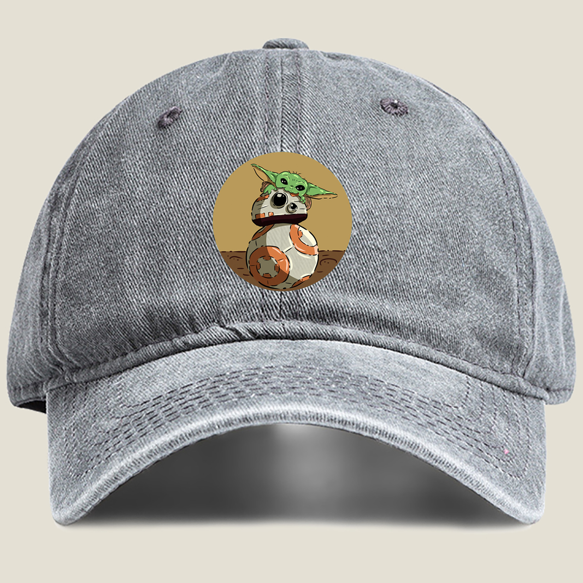 Baby Yoda and BB-8 - Washed Denim - Baseball Cap