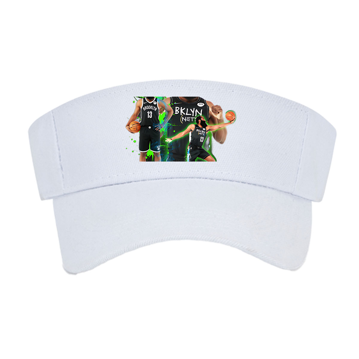 James Harden in Brooklyn Nets Jersey, Dynamic Basketball Action Pose -  Visor cap