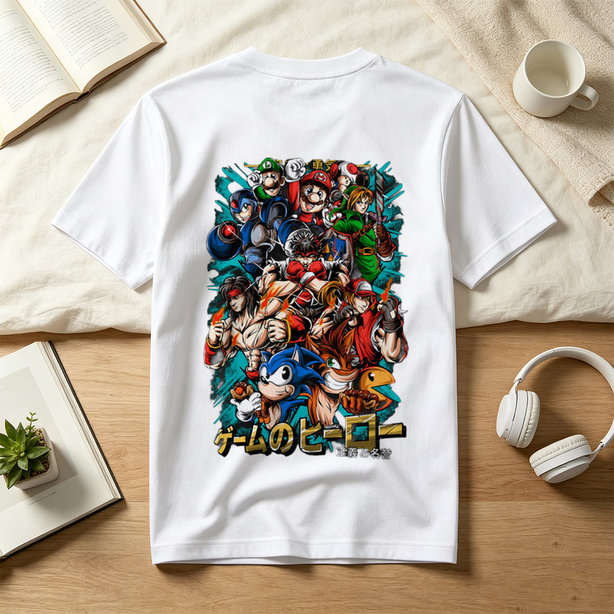 Game Heroes: Mario, Sonic, Link, Ryu, and More - Tee