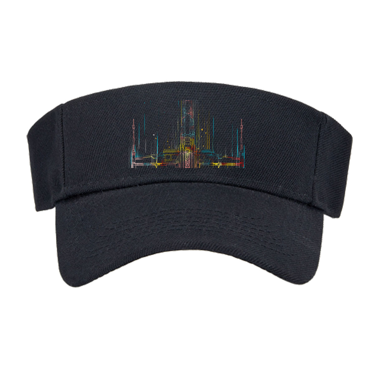 X-Wing Fighter in Neon Glow: Star Wars Iconic Spacecraft Art -  Visor cap
