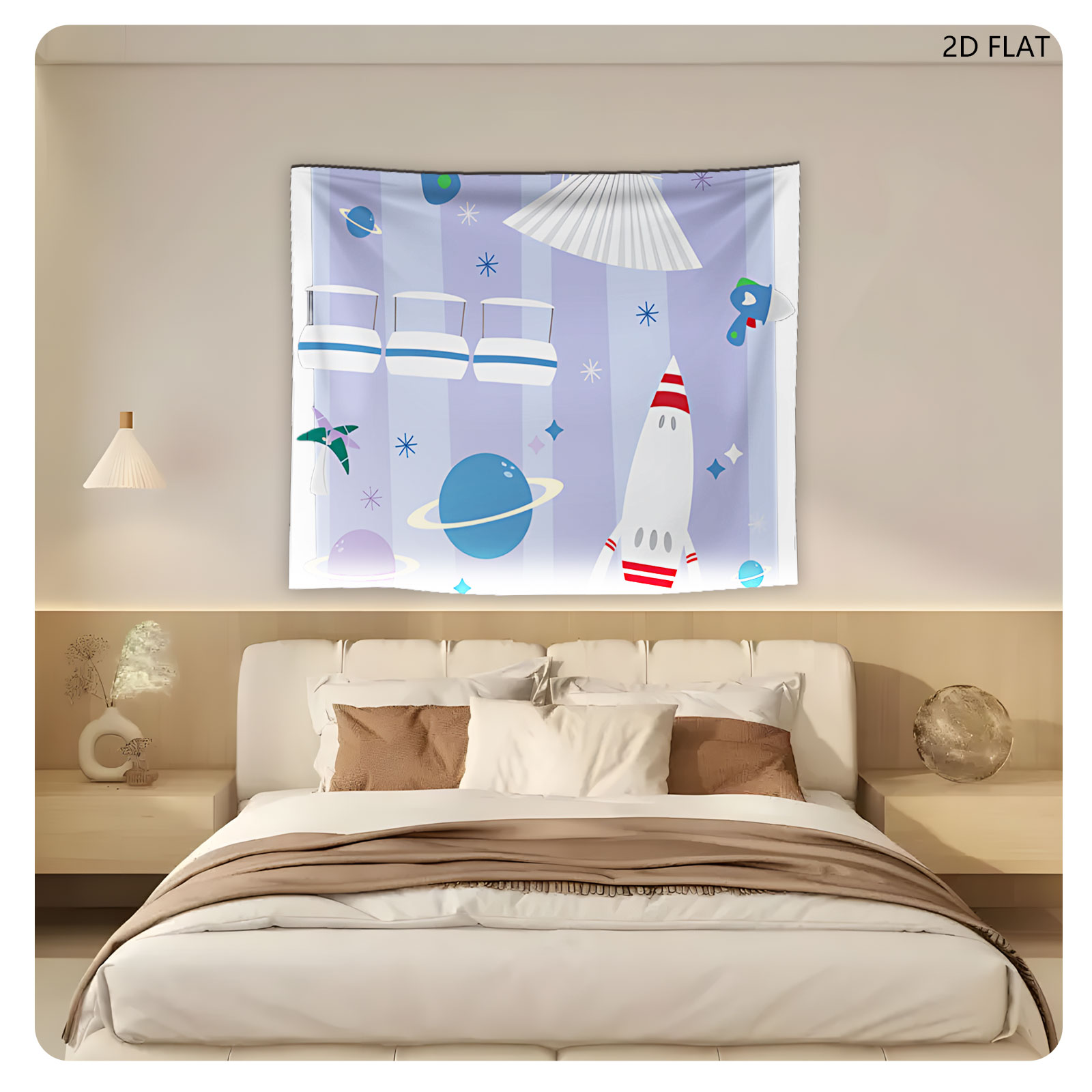 Tomorrowland: Space Adventure with Rockets and Planets - Tapestry