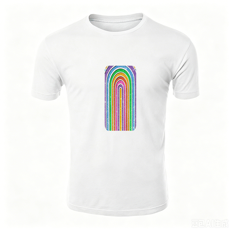 Unisex Classic T-Shirt Rainbow Glitter Print Design Unisex Classic T-Shirt for Casual Wear Outdoor Activities Festival Party Pride Events Adults and Teens