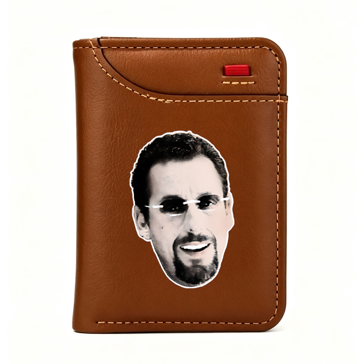 Man with Sunglasses and Beard, Smiling Portrait - Vertical Style Wallet