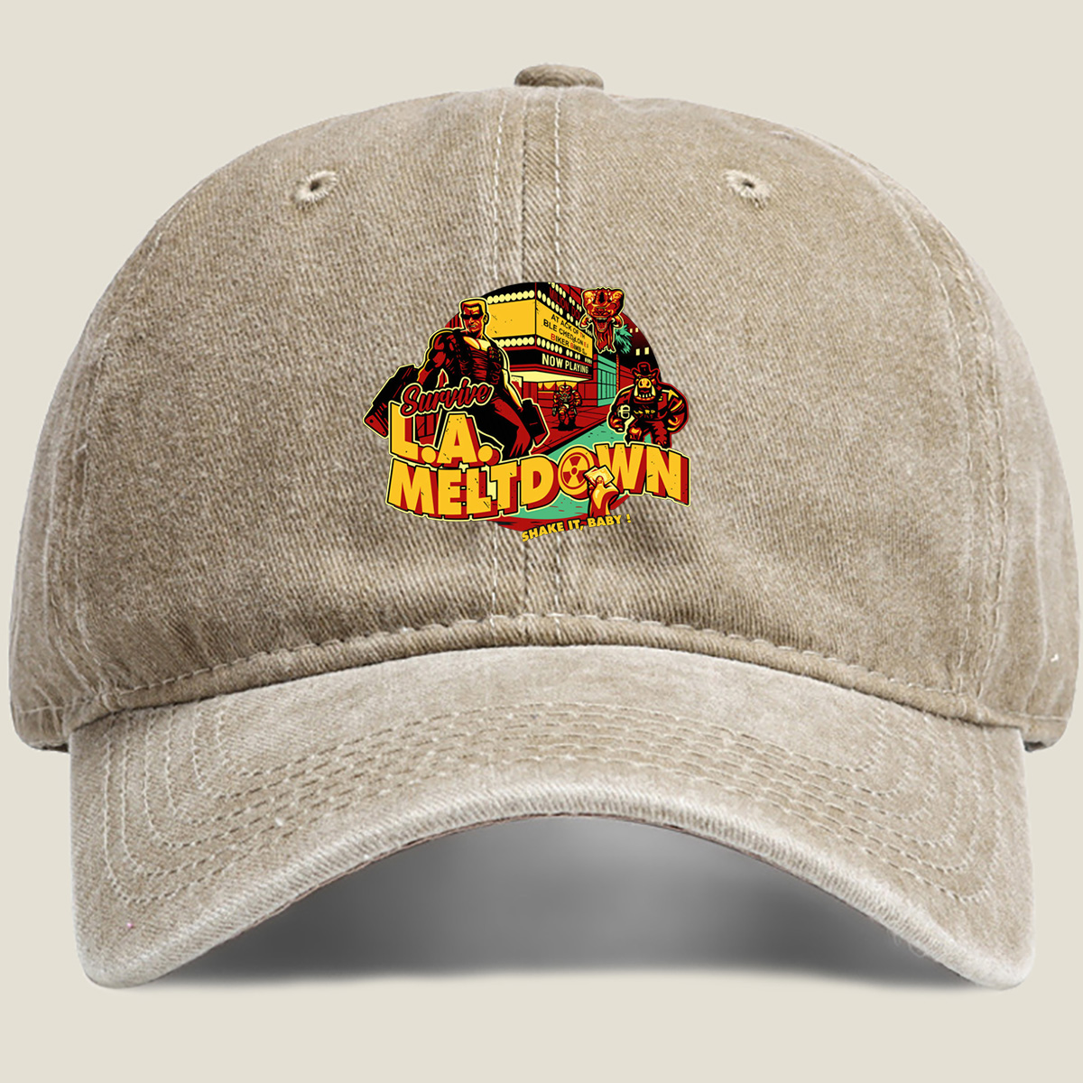 Survive L.A. Meltdown: Biker Gangs & Monsters - Washed Denim - Baseball Cap