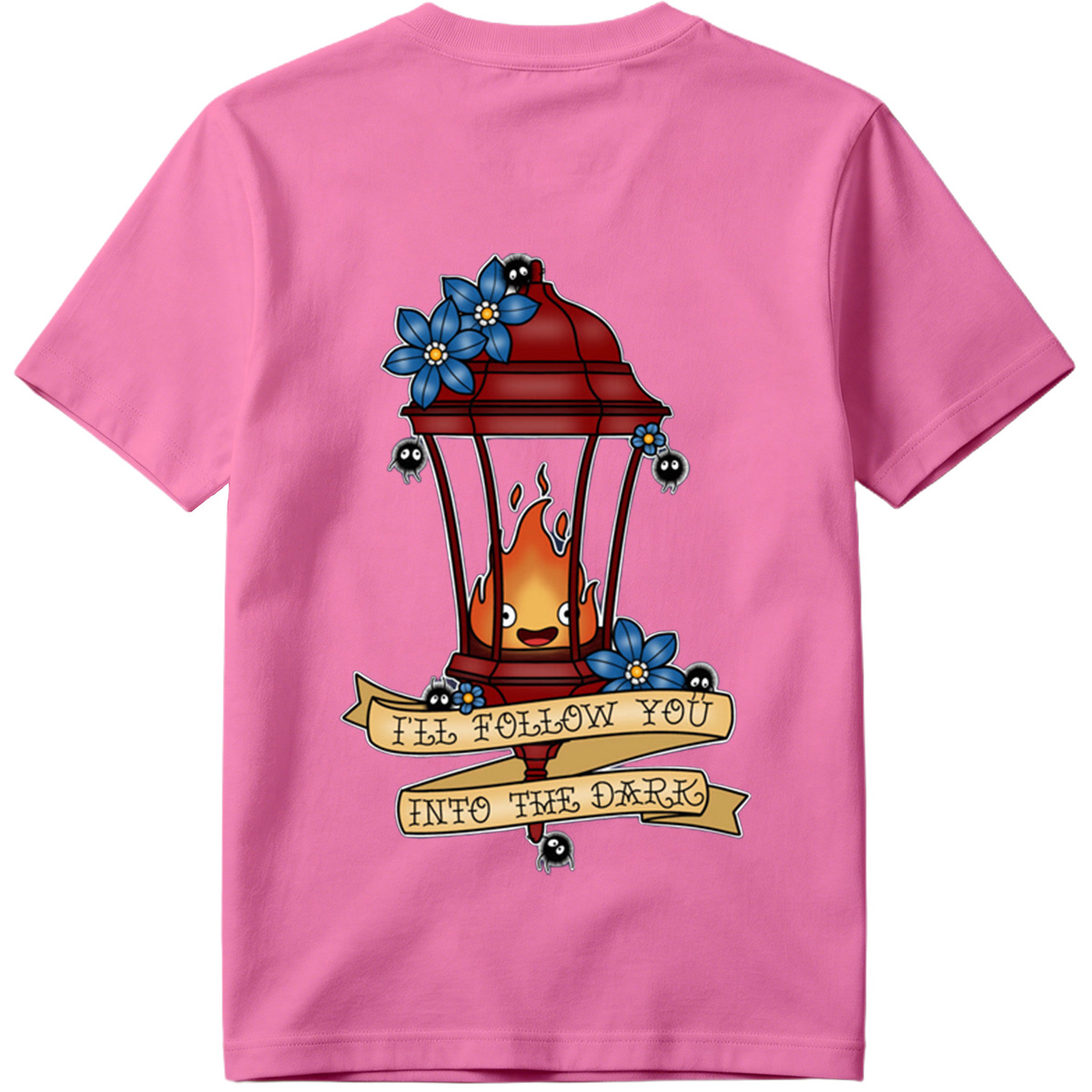 Lantern Flame with Blue Flowers and Moths: 
