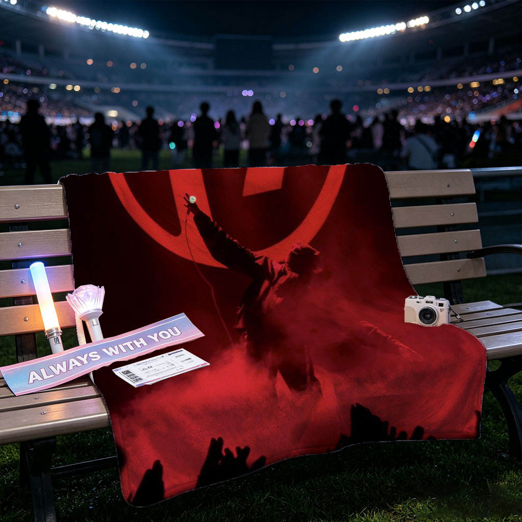 Imagine Dragons Live Performance with Red Stage Lighting and Iconic Logo - Blankets