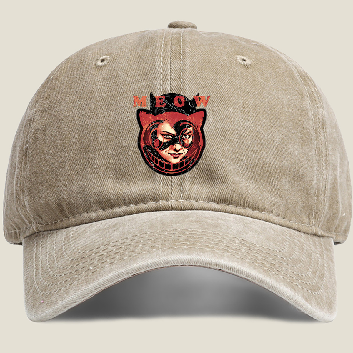 Catwoman Meow - Washed Denim - Baseball Cap
