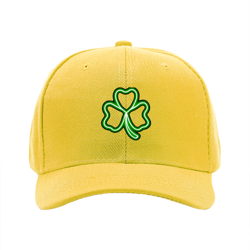 1pc New Baseball Cap with Neon Green Clover Print and Glowing Design Unisex Adjustable Hat for Outdoor Activities and Casual Wear Adults and Teens
