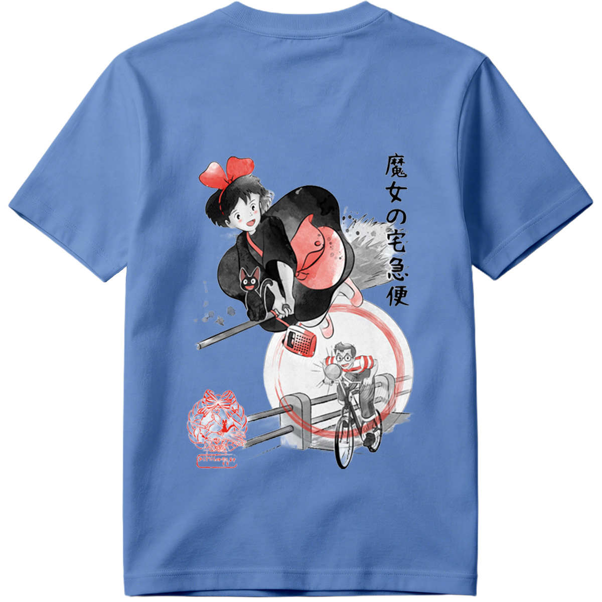 Kiki's Delivery Service: Kiki and Jiji on Broomstick with Delivery Man - Tee