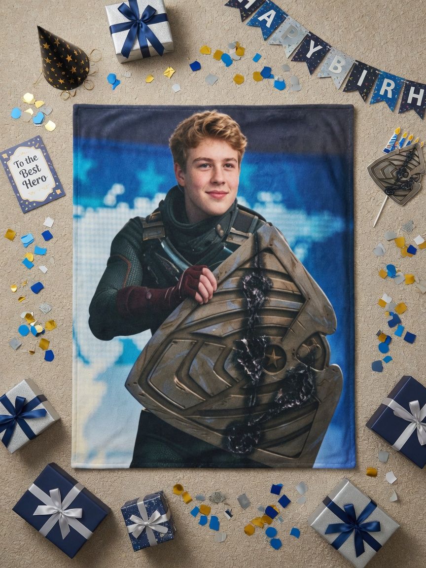Custom Photo Flannel Fleece Blanket Personalized Portrait Throw Skin-Friendly Warm Keepsake Gift for Bed and Couch