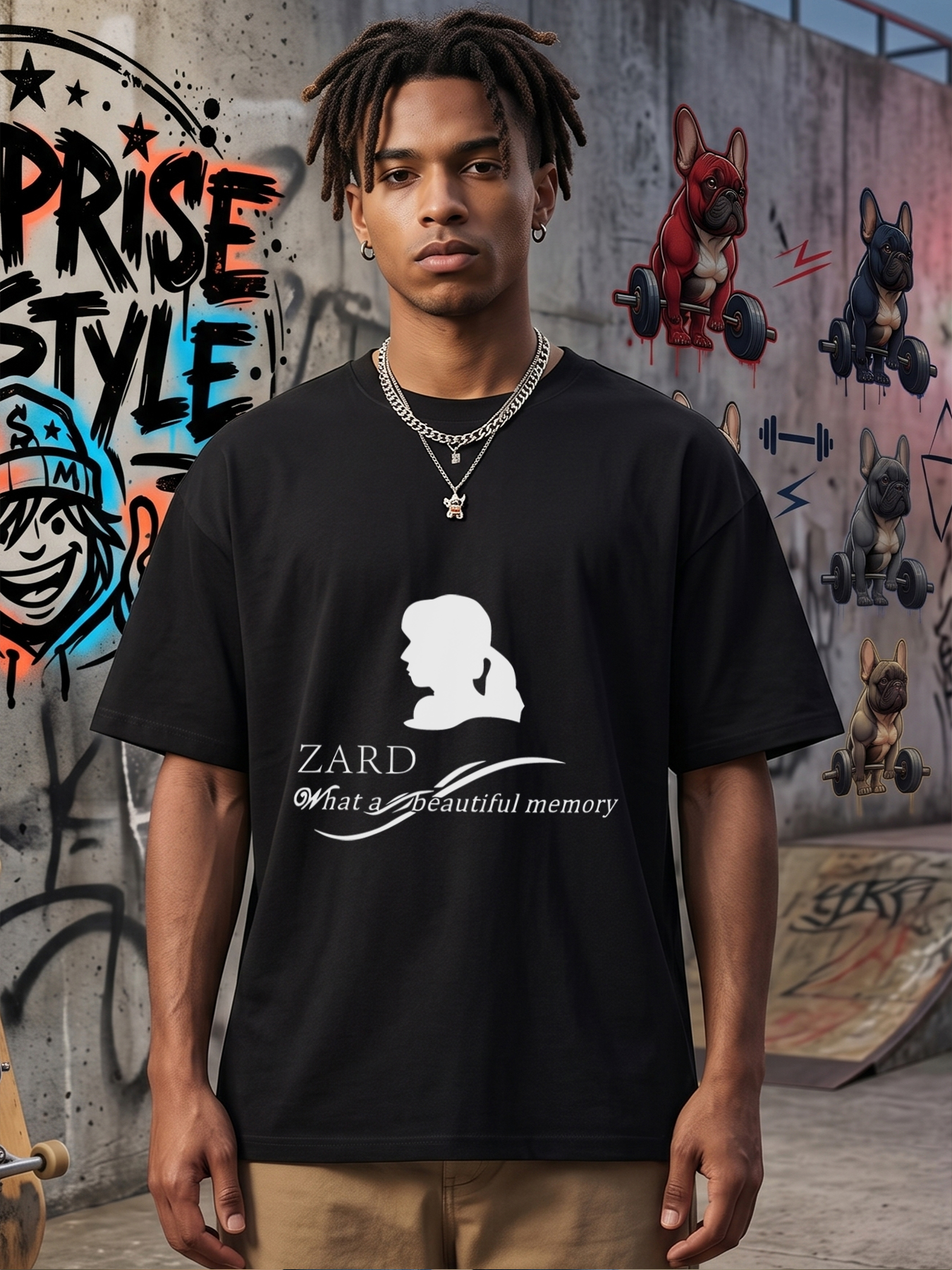 Men's Printed T-Shirt ZARD What a Beautiful Memory Silhouette Design Casual Round Neck Summer Lightweight Breathable Short Sleeve T-Shirt for Music Lovers and Fans of Classic Rock Style