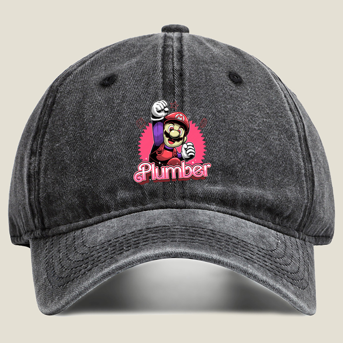 Mario Plumber - Washed Denim - Baseball Cap
