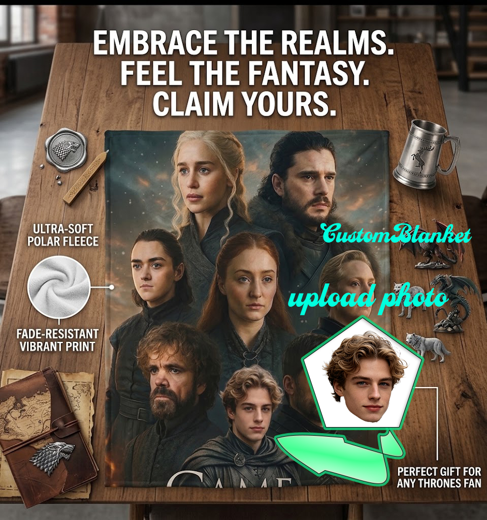 Custom Face Blanket Game of Thrones Season 9 Flannel Blanket for Fans and Collectors Perfect Gift or Giveaway Item