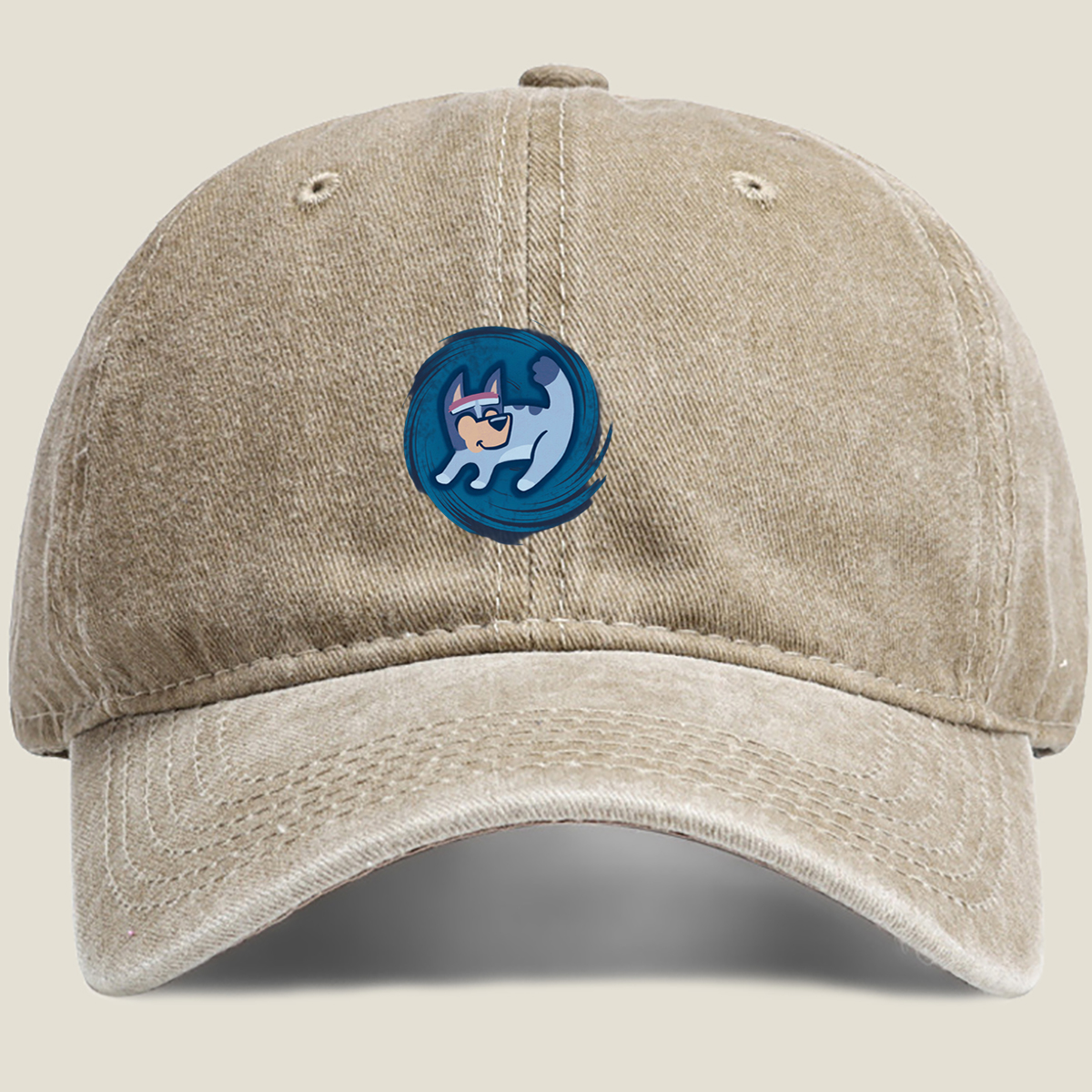Bluey in a Swirl of Energy - Washed Denim - Baseball Cap