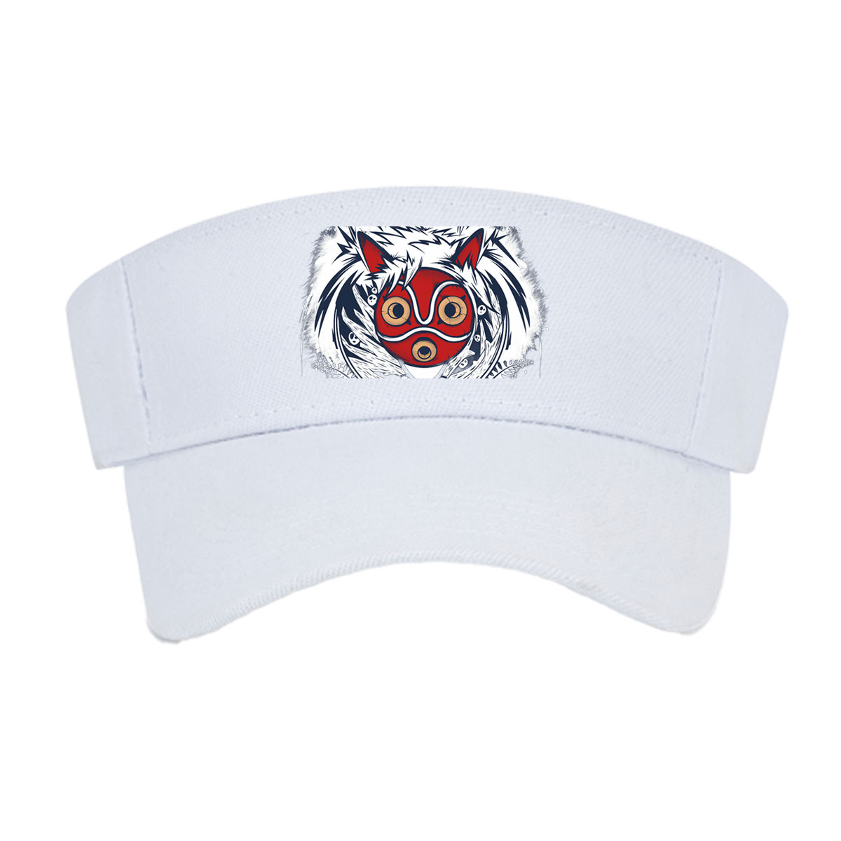 Red Masked Fox with Blue-Eyed Beast and Tribal Design -  Visor cap