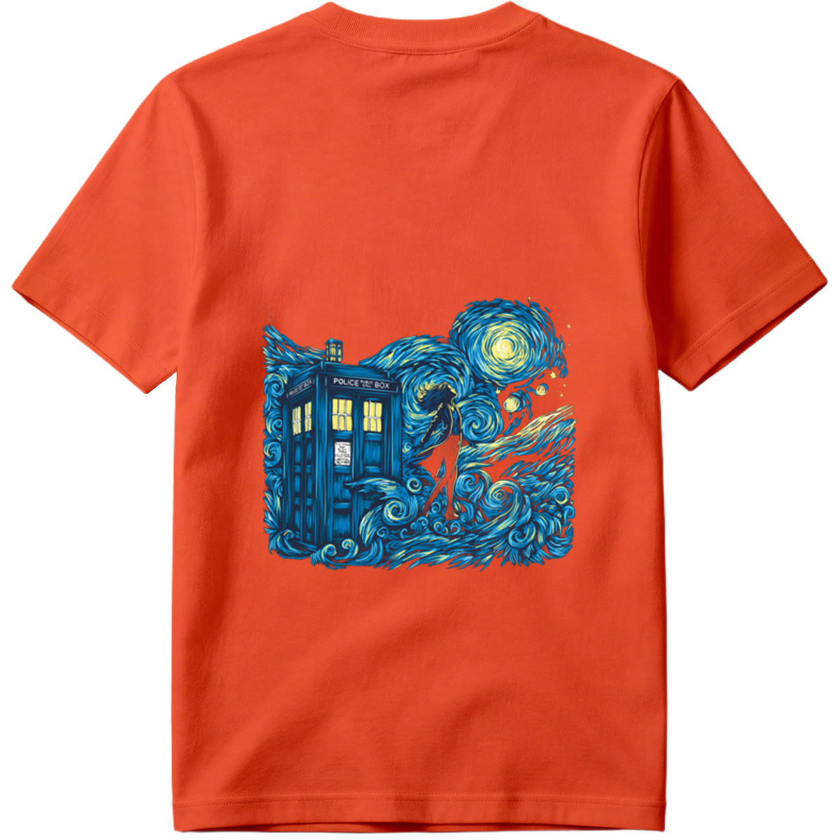 Doctor Who: TARDIS and Companion in Starry Night - Tee