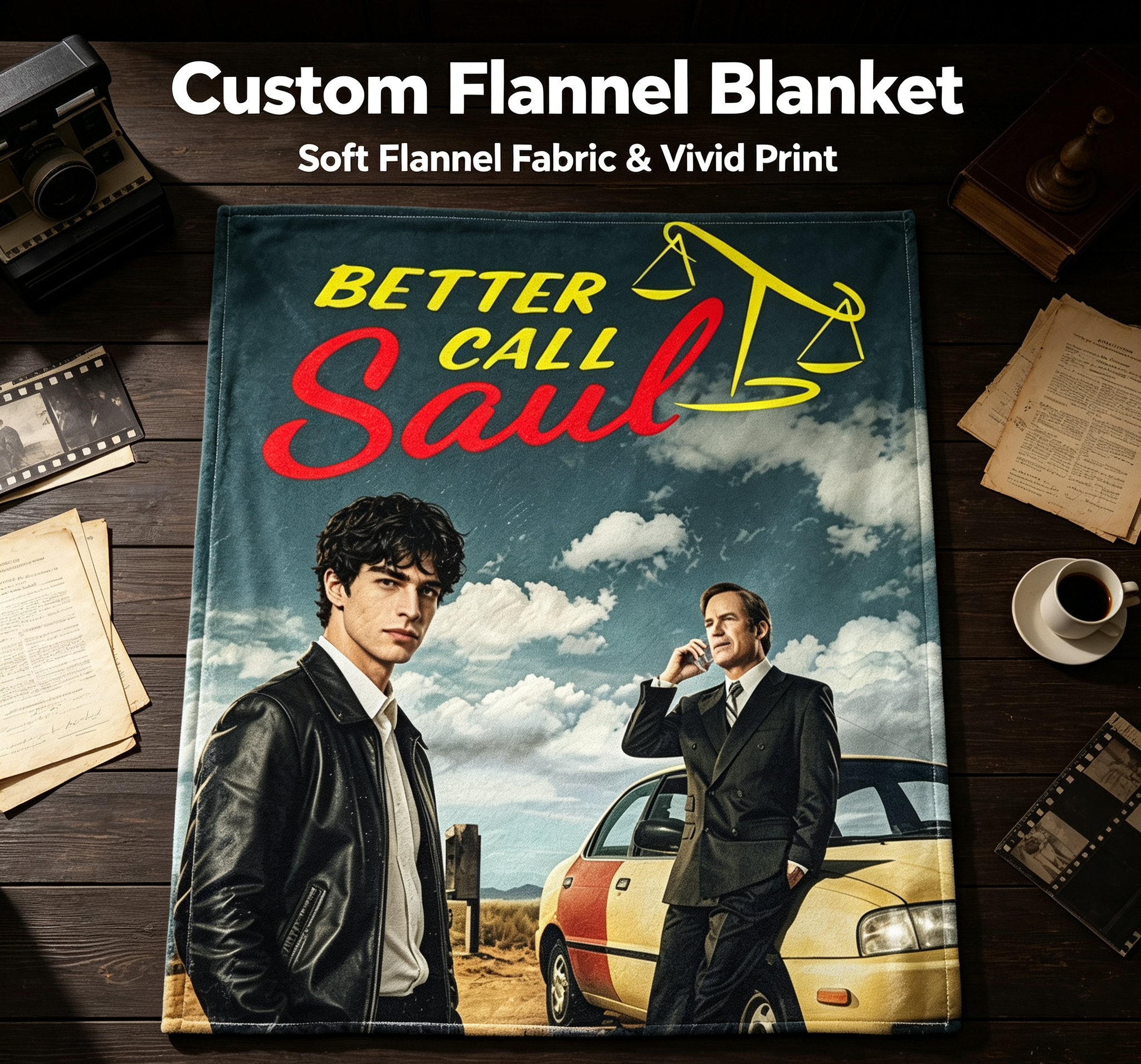 Custom Face Blanket Better Call Saul Flannel Blanket for Fans of the TV Series – Perfect Gift for Cozy Nights and Fan Gatherings