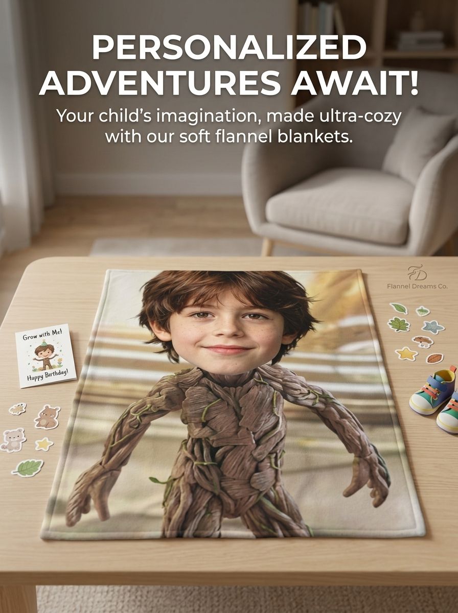 Personalized Custom Face Photo Flannel Throw Blanket Ultra Soft Anti Pilling Plush Keepsake Gift for Bed Couch Travel