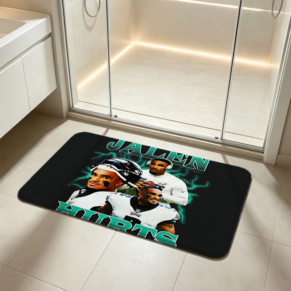 Jalen Hurts: Philadelphia Eagles Quarterback in Action - Flannel floor mat