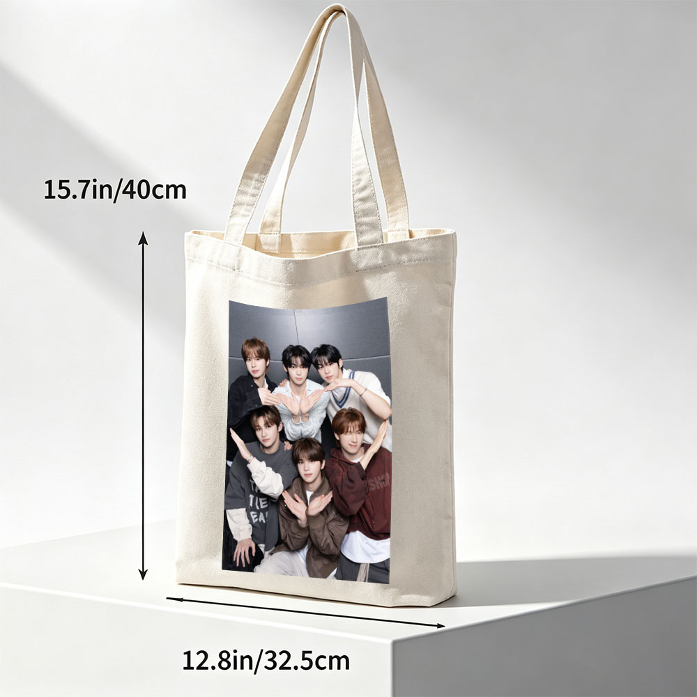 NCT Dream Group Photo - Six Members Posing Together with Hand Gestures in Casual Outfits - Canvas tote bags