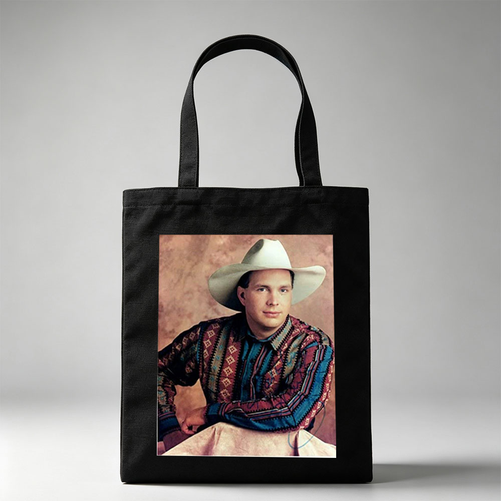 Garth Brook in Cowboy Attire with Colorful Patterned Shirt and White Hat - Canvas tote bags
