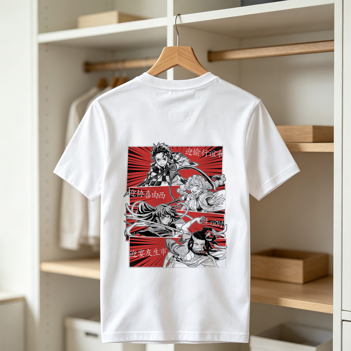 Demon Slayer: Tanjiro, Nezuko, Zenitsu, and Inosuke in Action - Tee