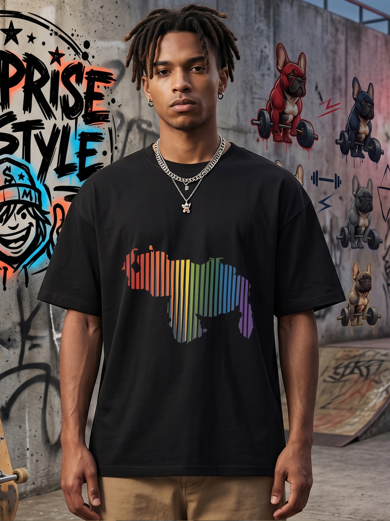 Men's Rainbow Stripe Print T-Shirt Colorful Gradient Design Casual Round Neck Lightweight Breathable Summer Short Sleeve Tee for Everyday Wear and Outdoor Activities Adults Unisex Fashion Statement Top