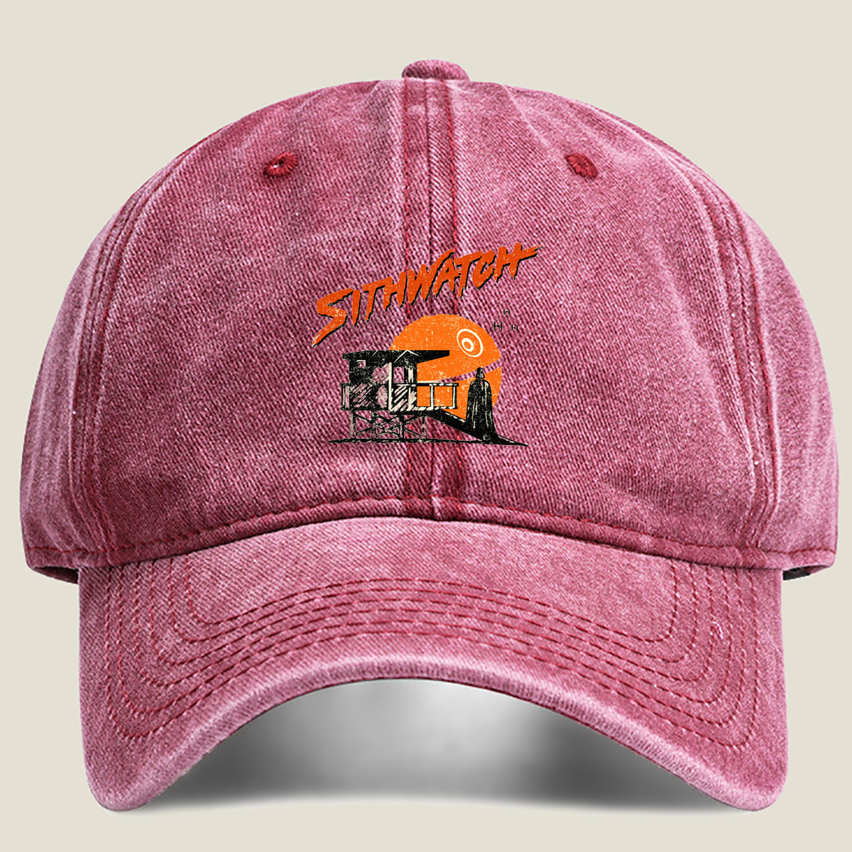 Sithwatch: Darth Vader at the Lifeguard Tower - Washed Denim - Baseball Cap
