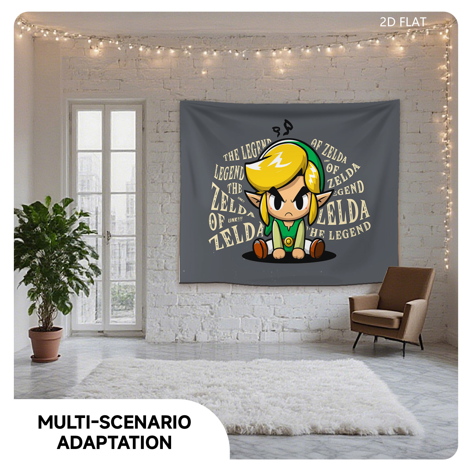 Link from The Legend of Zelda, Chibi Style Character Design - Tapestry