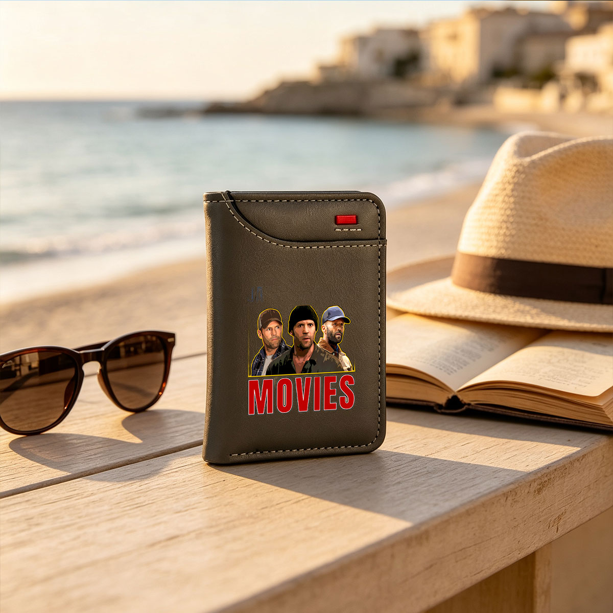 Jason Statham, Dwayne Johnson, and Mark Wahlberg in Action Movies - Vertical Style Wallet