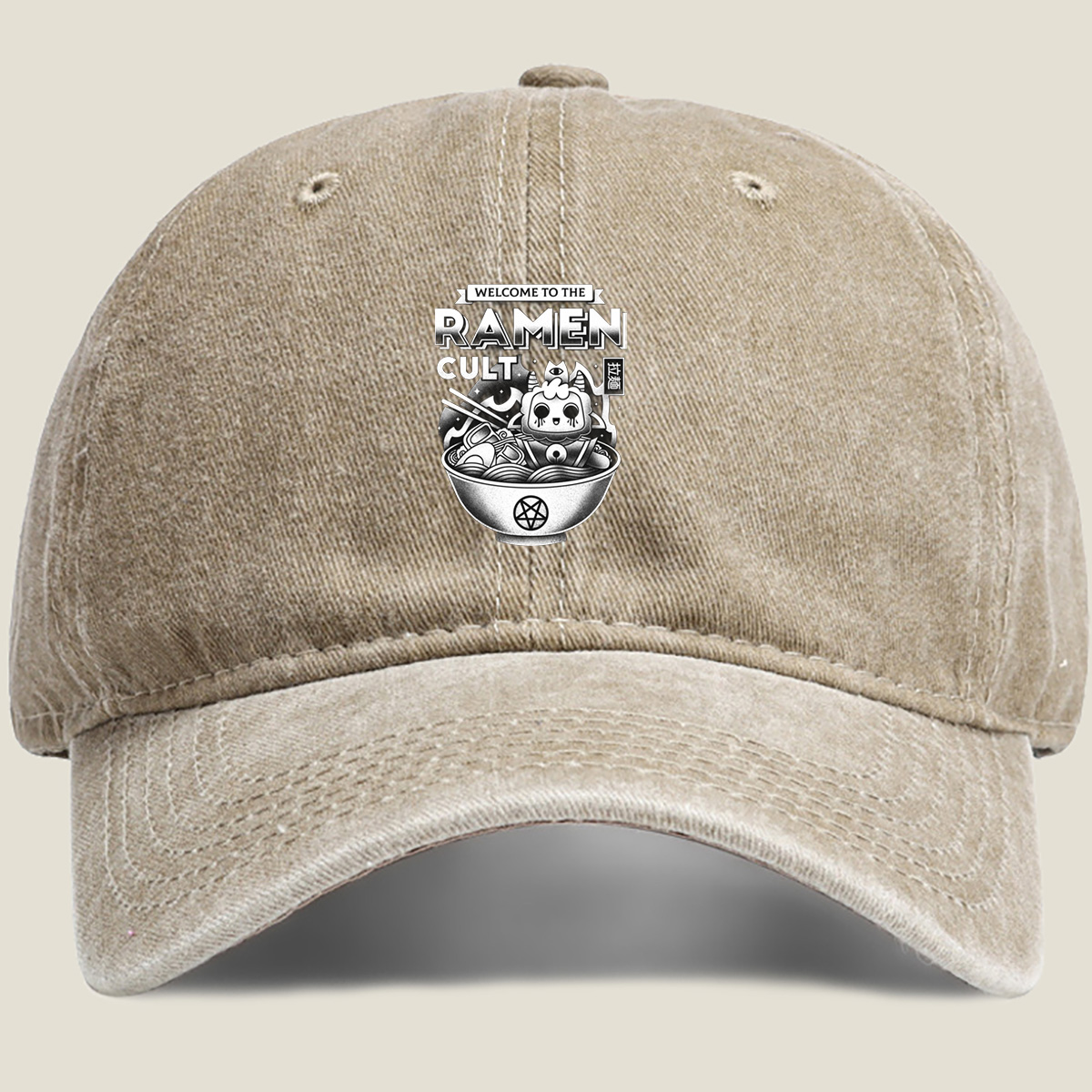 Ramen Cult: Welcome to the Ramen Cult - Washed Denim - Baseball Cap