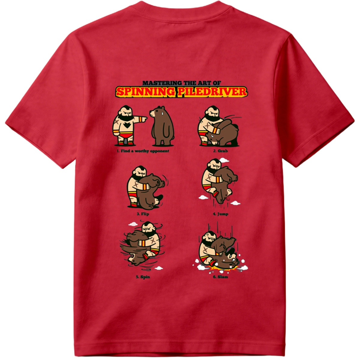 Mastering the Art of Spinning Piledriver: Wrestler vs Bear - Tee