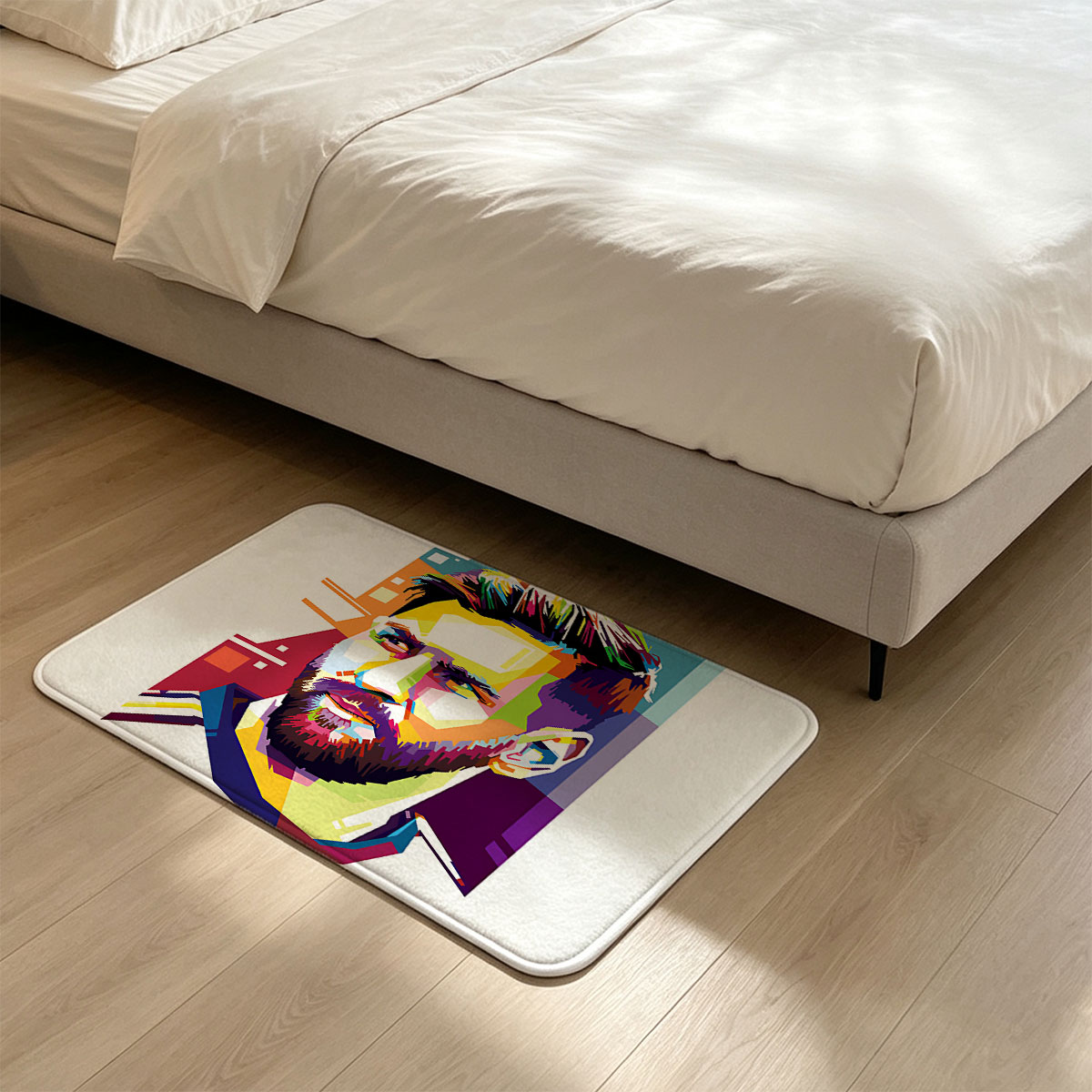 Lionel Messi Pop Art Portrait - Flannel floor mat