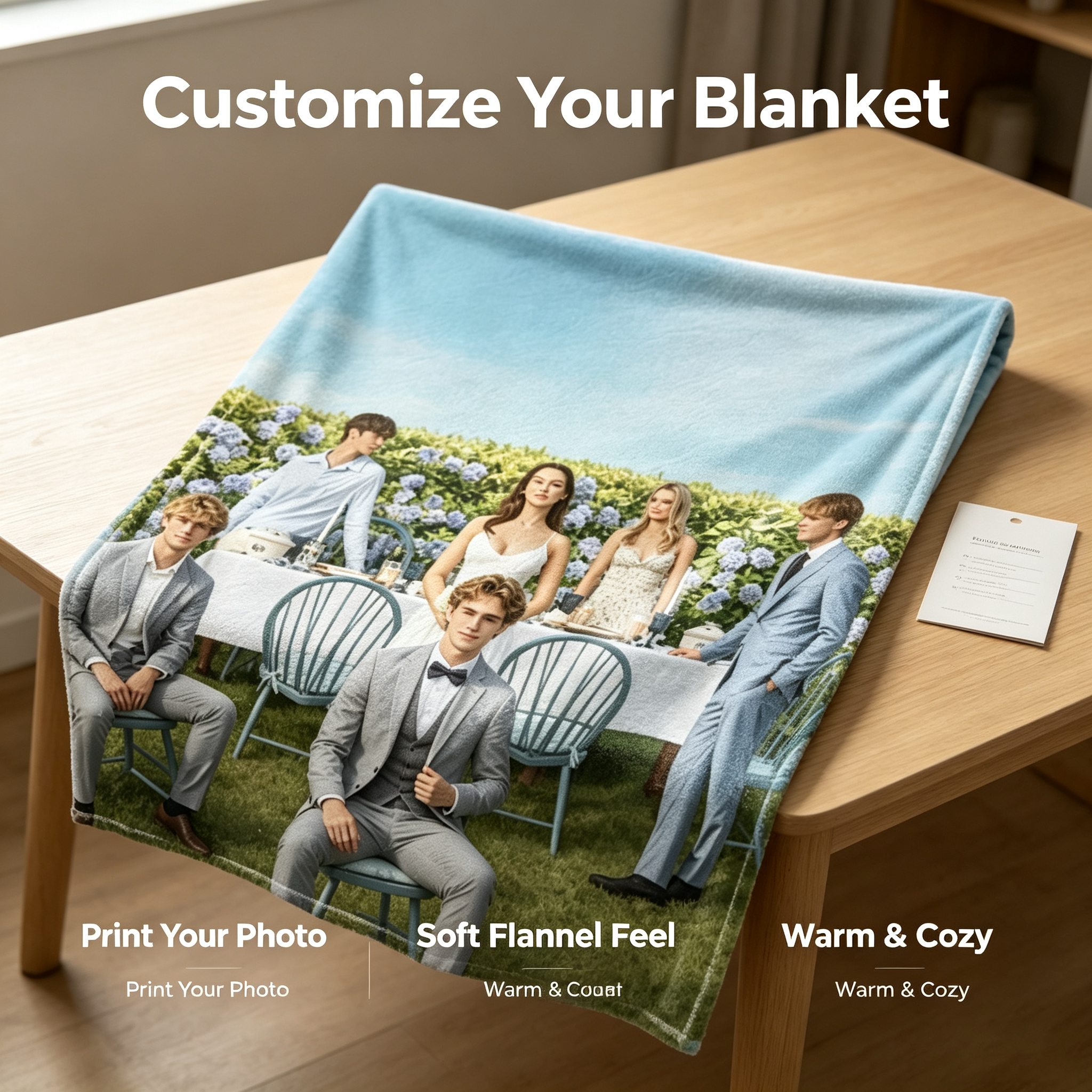 Custom Face Blanket Personalized Portrait Flannel Blanket for Home Comfort and Cozy Nights Perfect Gift for Loved Ones or Special Occasions