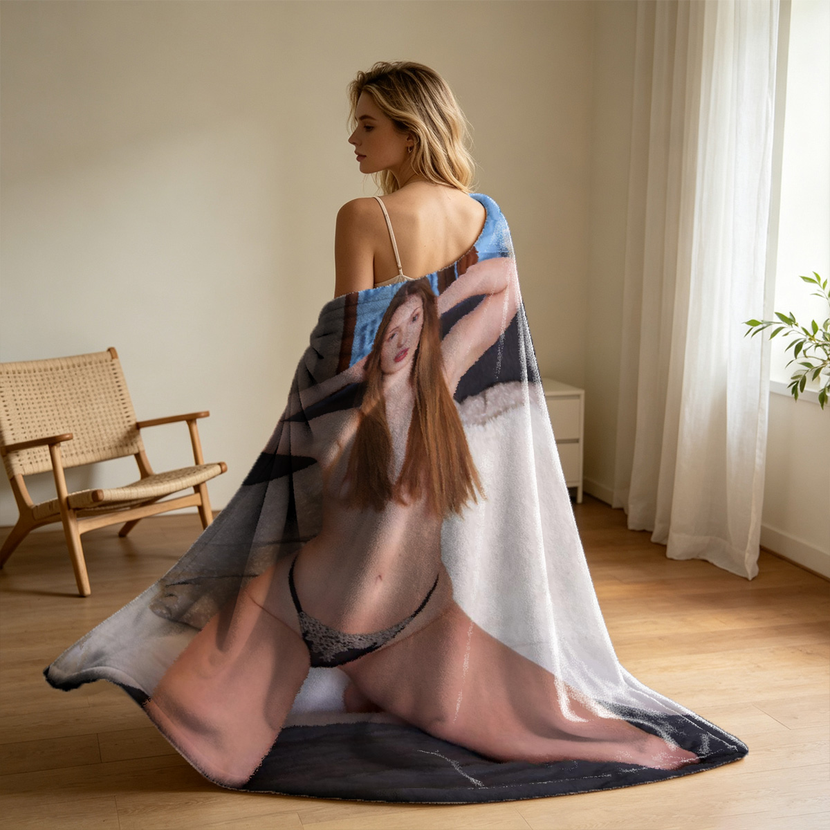Emma Watson nude on couch - Blanket