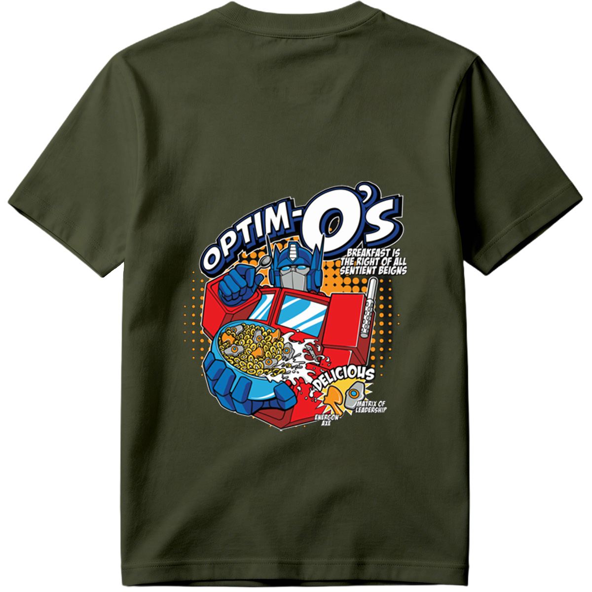Optim-O's: Transformers Breakfast Cereal Featuring Optimus Prime - Tee