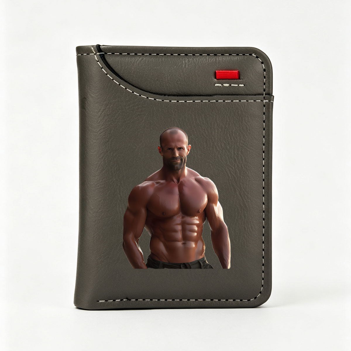 Jason Statham, Muscular Actor, Shirtless Portrait - Vertical Style Wallet