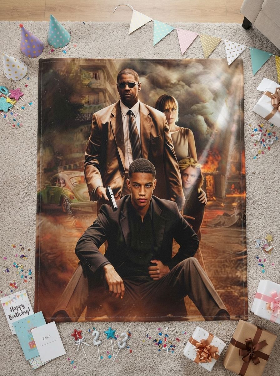 Custom Photo Face Flannel Throw Blanket Ultra Soft Anti Pilling Fleece Movie Poster Wrap Cozy Personalized Keepsake Gift