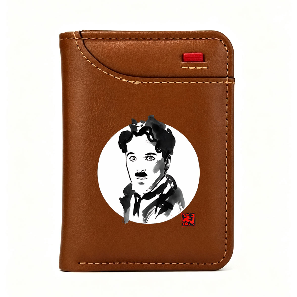 Charlie Chaplin in Classic Silent Film Style - Vertical Style Wallet