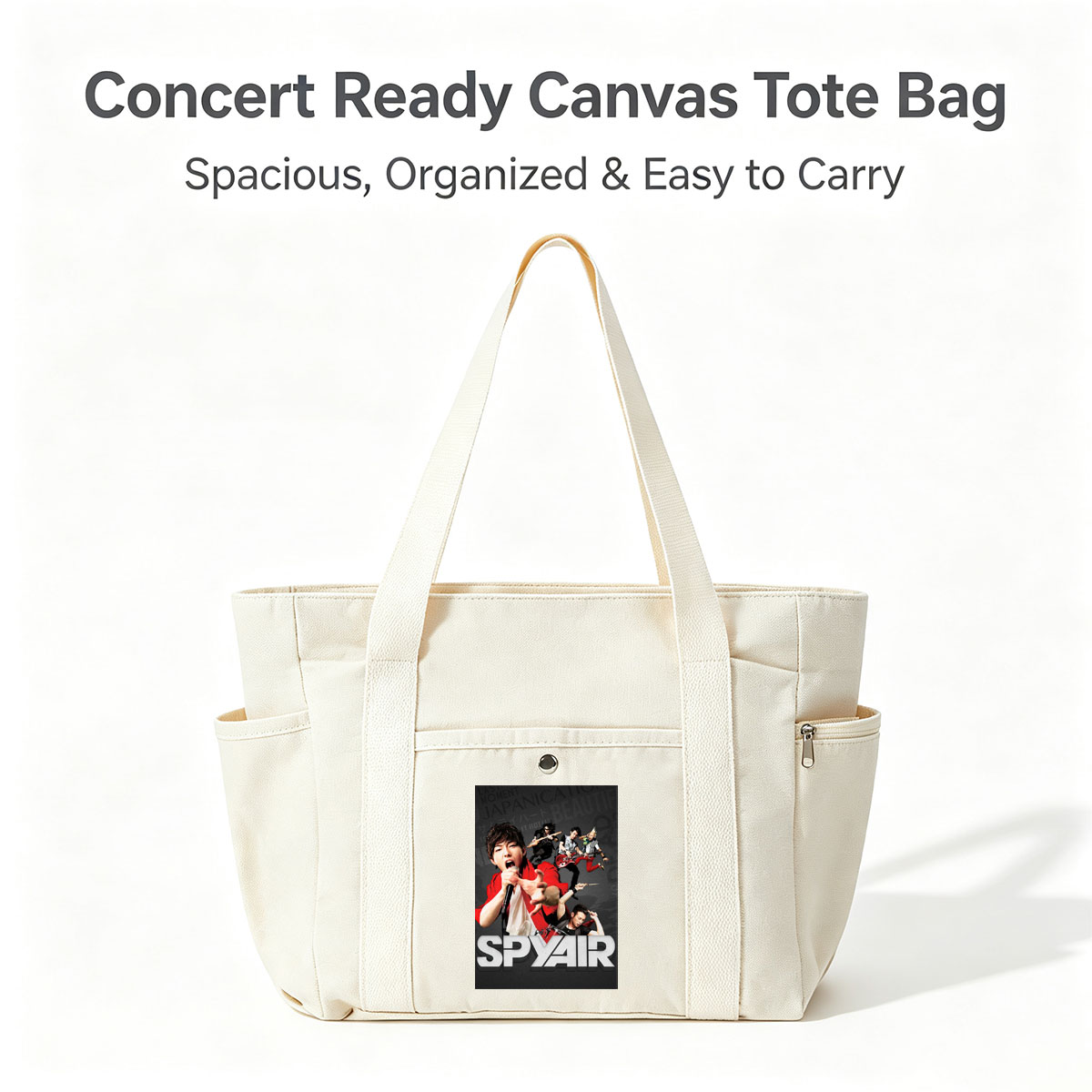 SPYAIR Band Performance Poster Featuring Dynamic Members with Instruments and Energetic Pose - Multi-pocket bags
