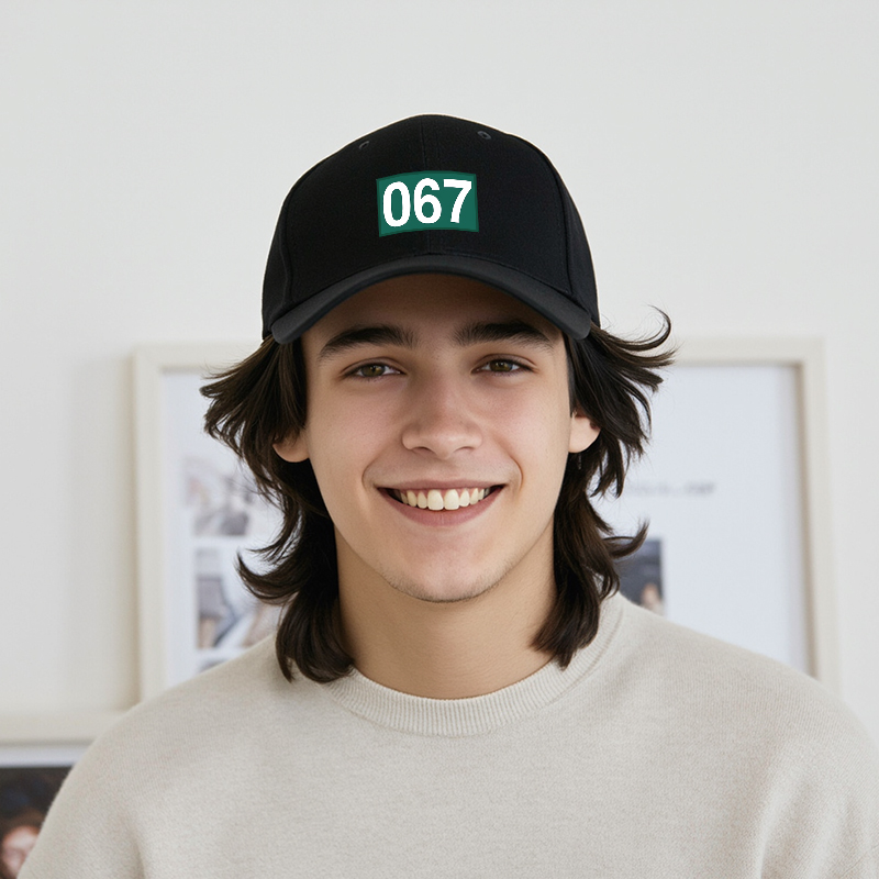 1pc New Baseball Cap with 067 Number Print and Bold Design Unisex Adjustable Hat for Outdoor Activities Sports Fans and Casual Wear Adults and Teens
