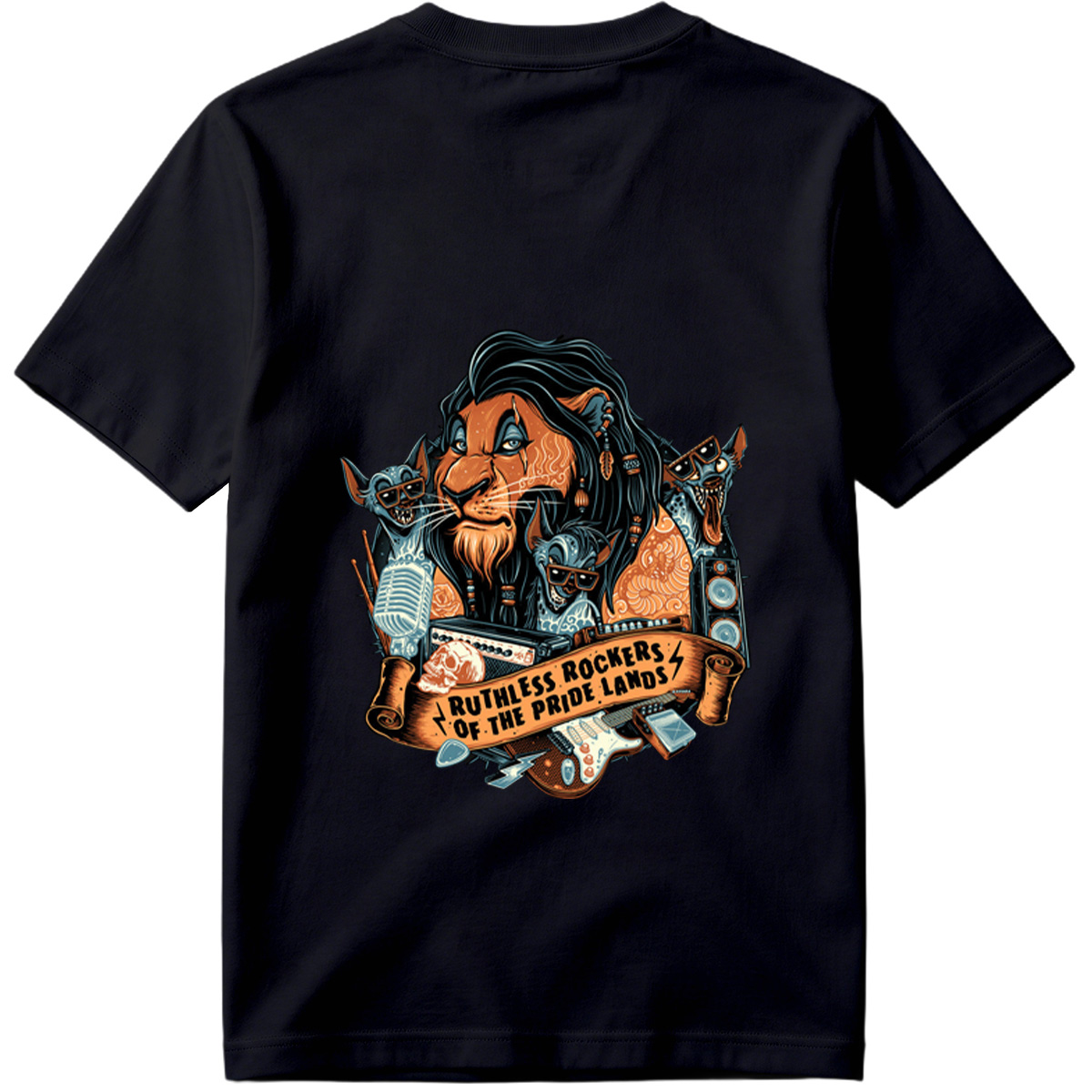 Ruthless Rockers of the Pride Lands: Lion, Hyena, and Meerkat Band - Tee