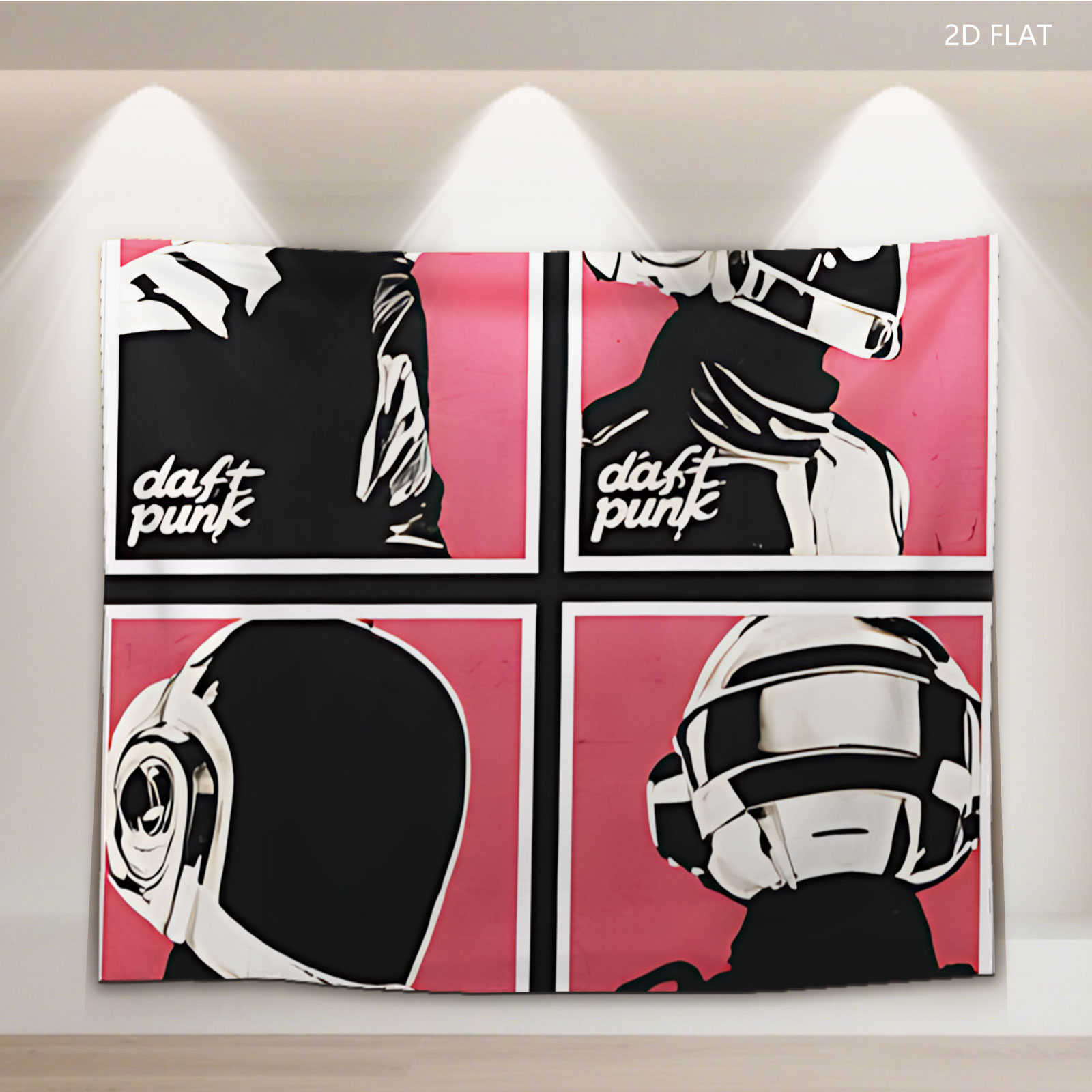 Daft Punk: Iconic Helmeted Duo in Four Distinct Poses - Tapestry