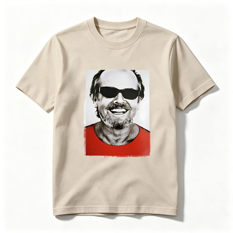 Man in Red Shirt and Sunglasses Smiling - Tee