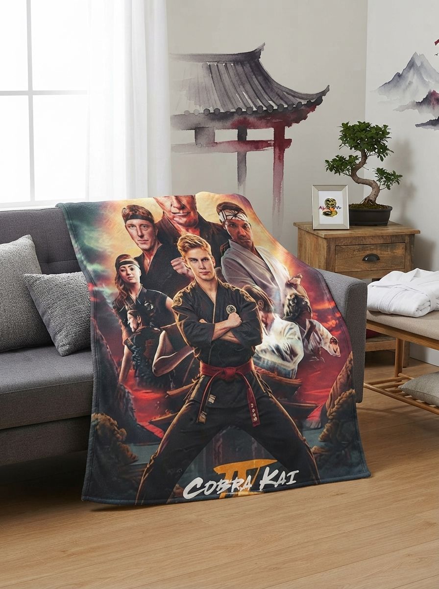 Custom Photo Face Blanket Personalized Flannel Throw Fleece Plush Karate Drama Graphic Art Cozy Bed Sofa Couch Travel