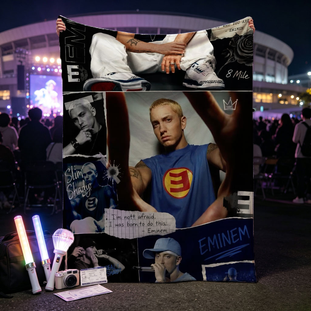 Eminem Collage - Iconic Moments and Quotes from the Rap Legend - Blankets
