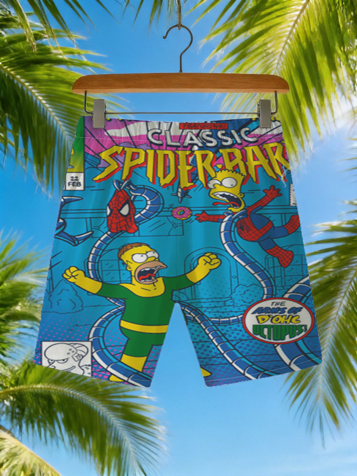 Springfield Tales: Classic Spider-Bart vs. The Arms of D'ohc Octopus! -  Beach shorts