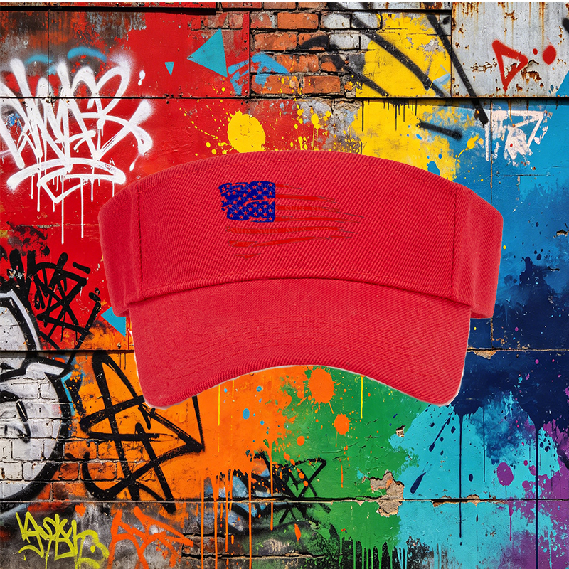 Unisex Classic Mesh Back Hat with USA Flag Print and 